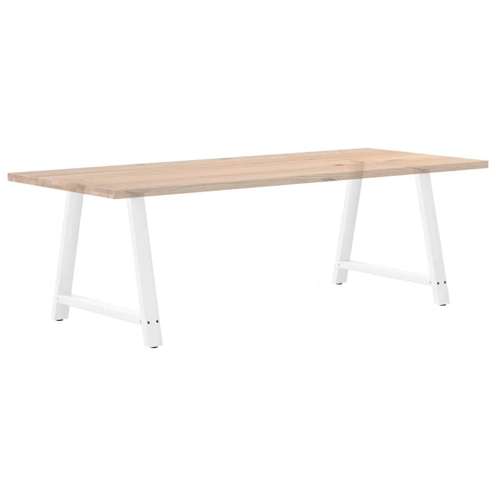 Set di 2 gambe robuste per tavolo da pranzo a forma di A 100 x 72 cm con moderna regolazione dell'altezza acciaio bianco 02_0057141