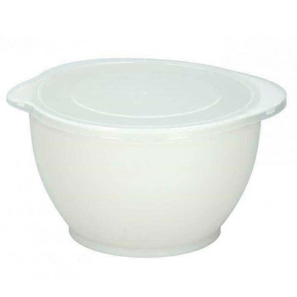 Set 3 Ciotole Insalatiere Contenitori Alimenti Cuciina in Plastica con Coperchio