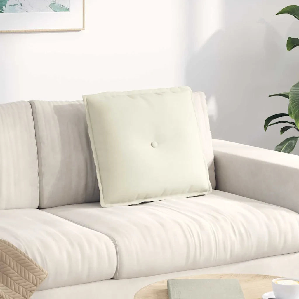 Cuscino per Schiena | Cuscino dorsale Crema 50 x 45 cm Tessuto in Cords