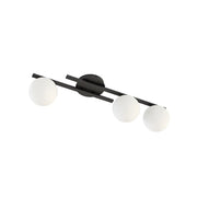 Plafoniera Moderna Nettuno Acciaio Nero Vetro 3 Luci E14 Ip20