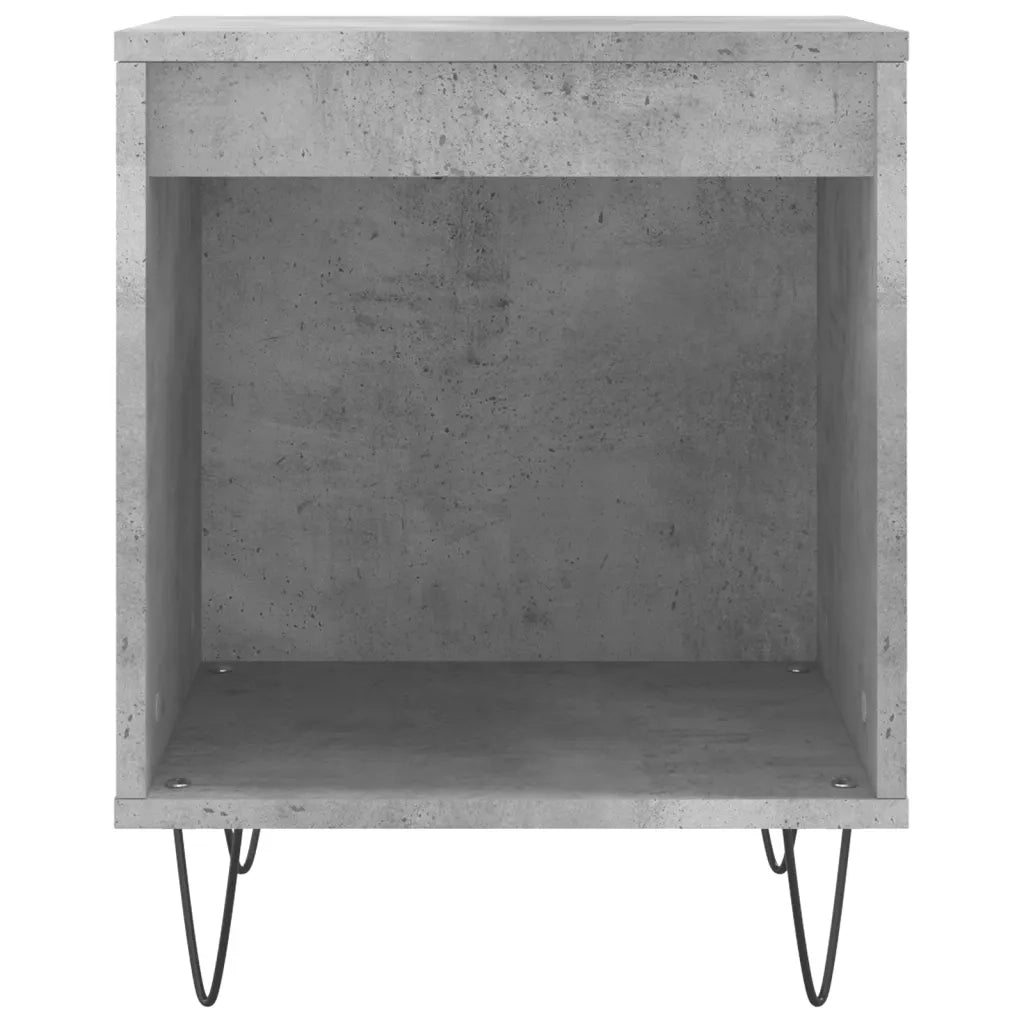 Set di 2 Comodini | Armadio da Notte | Mobiletto da notte Grigio Cemento 40x35x50 cm in Legno Multistrato