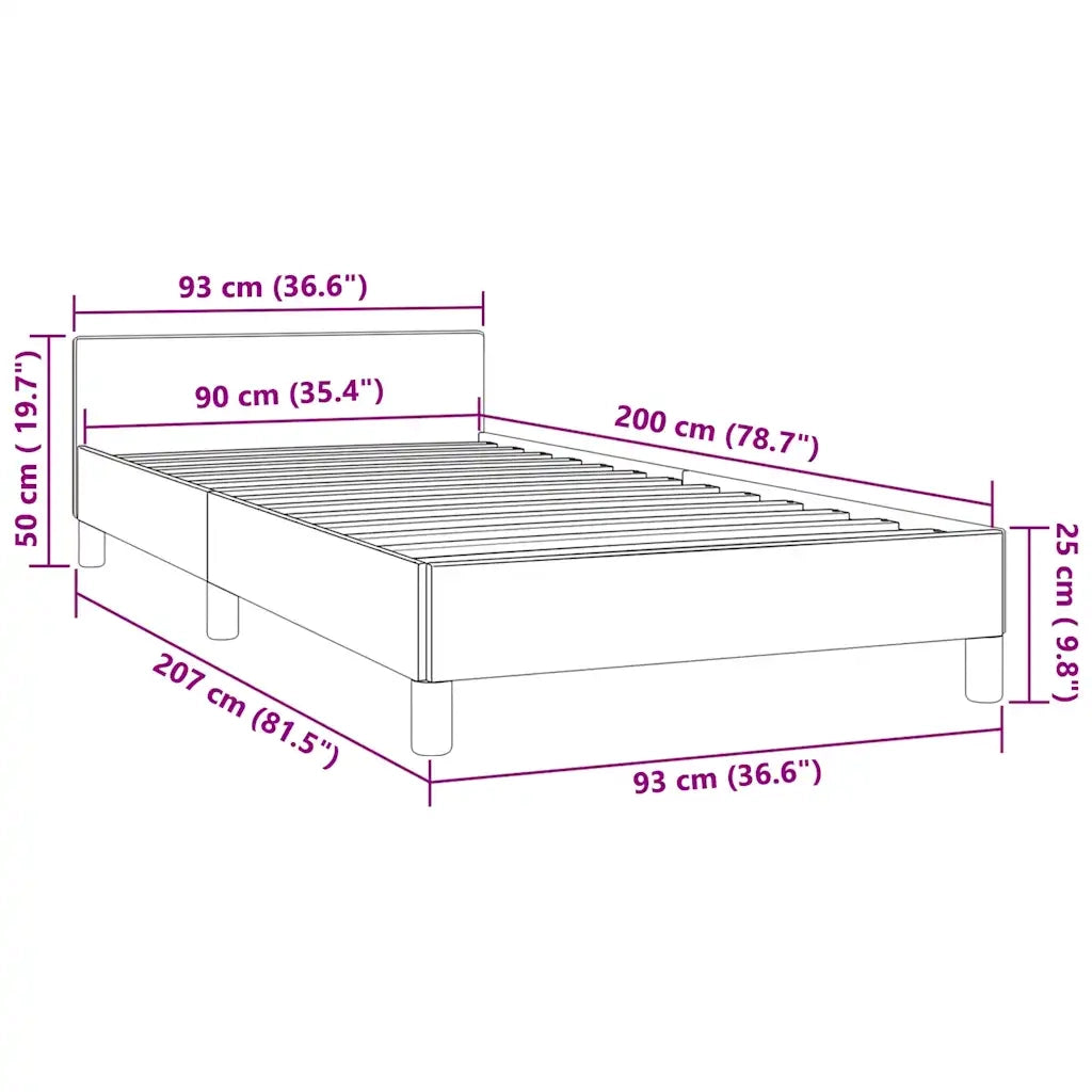 Giroletto senza Materasso Grigio Scuro 90x200 cm Velluto 347550
