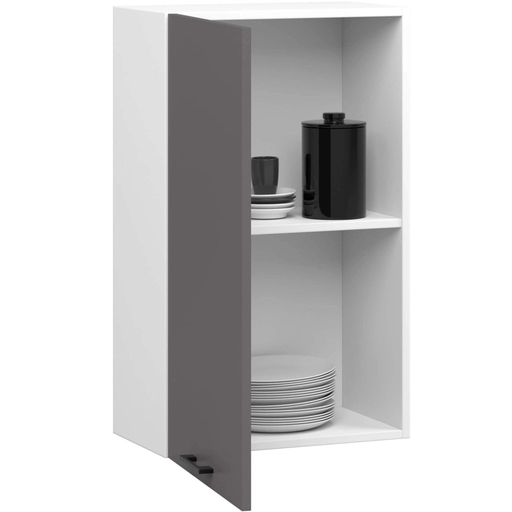 Mobile da cucina pensile sistema AKORD OLIWIA 50 cm H720 Bianco inserto frontale Cemento Grigio Grafite 1 anta 50x30x72 cm