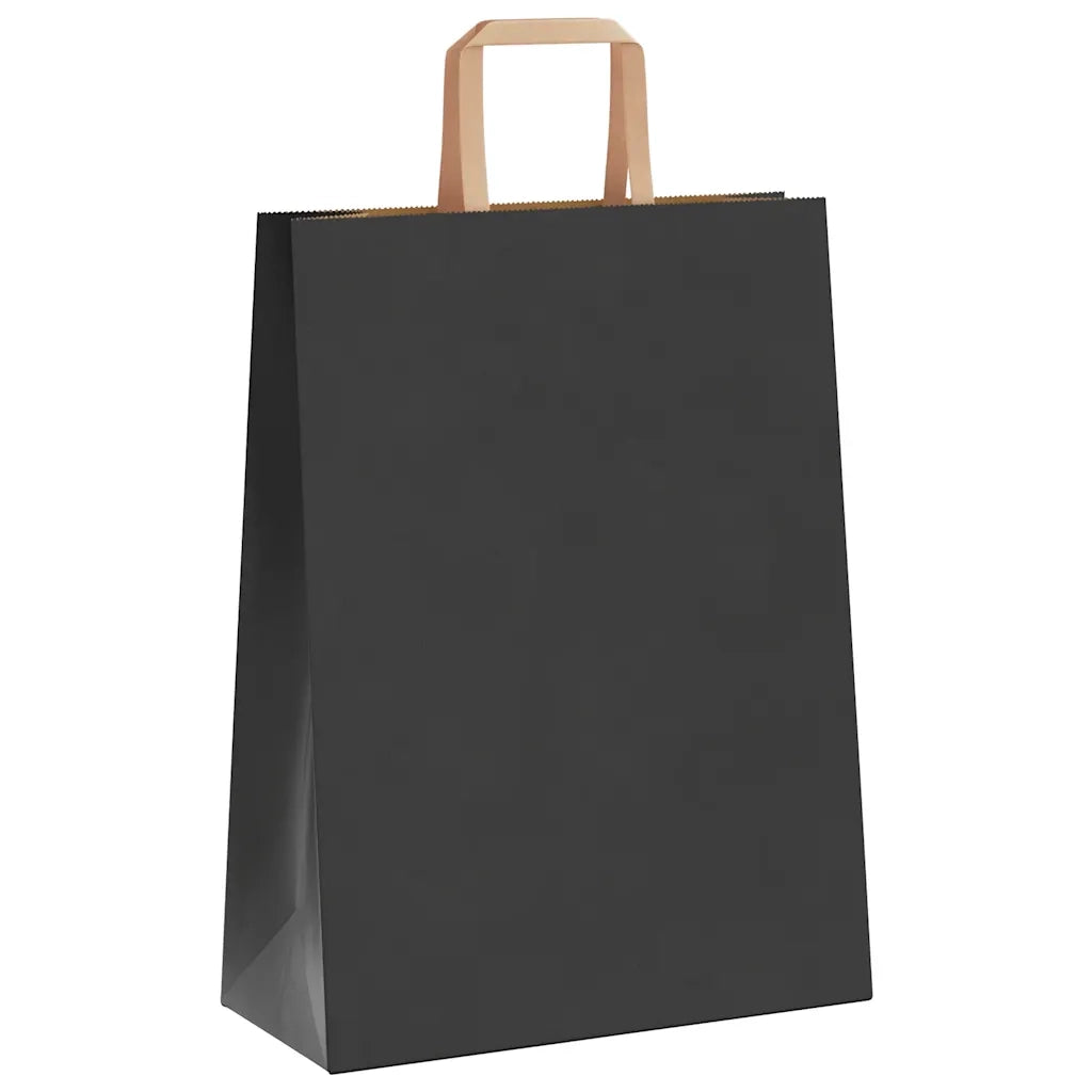 Sacchetti di Carta 250 pz con Manici Neri 26x12x35 cm 4101870