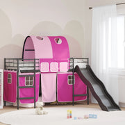 Struttura del letto loft per bambini Nero e rosa 75 x 190 cm 42020843