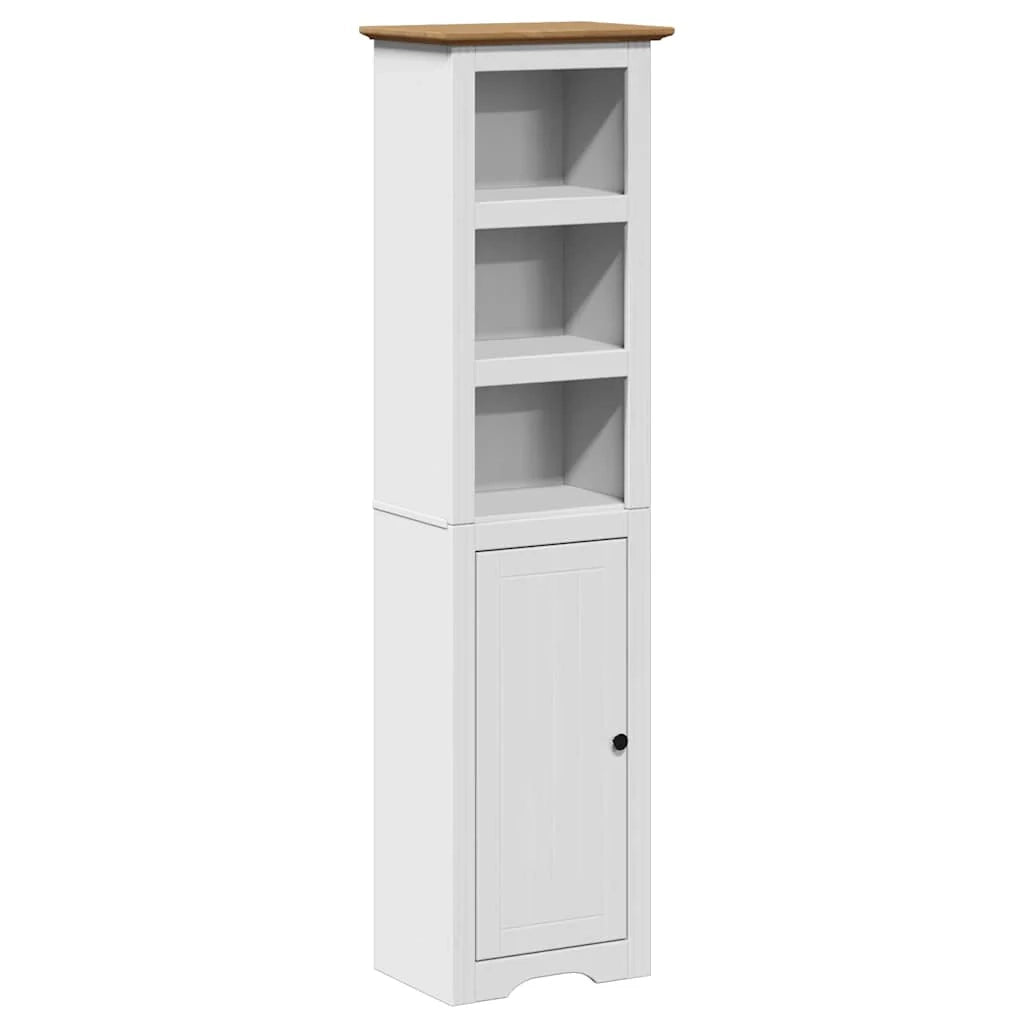 Mobiletto da bagno in stile rustico 44 ​​x 30 x 160 cm ampio spazio di archiviazione legno bianco 02_0057681