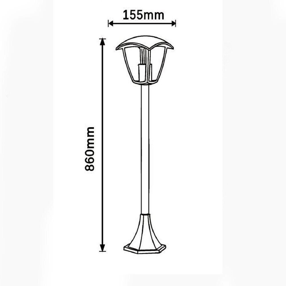 Trade Shop - Lampione Da Giardino 86 Cm Lanterna Da Terra Per Vialetti Con Attacco E27 Ip44 819pb-b860 - Grigio
