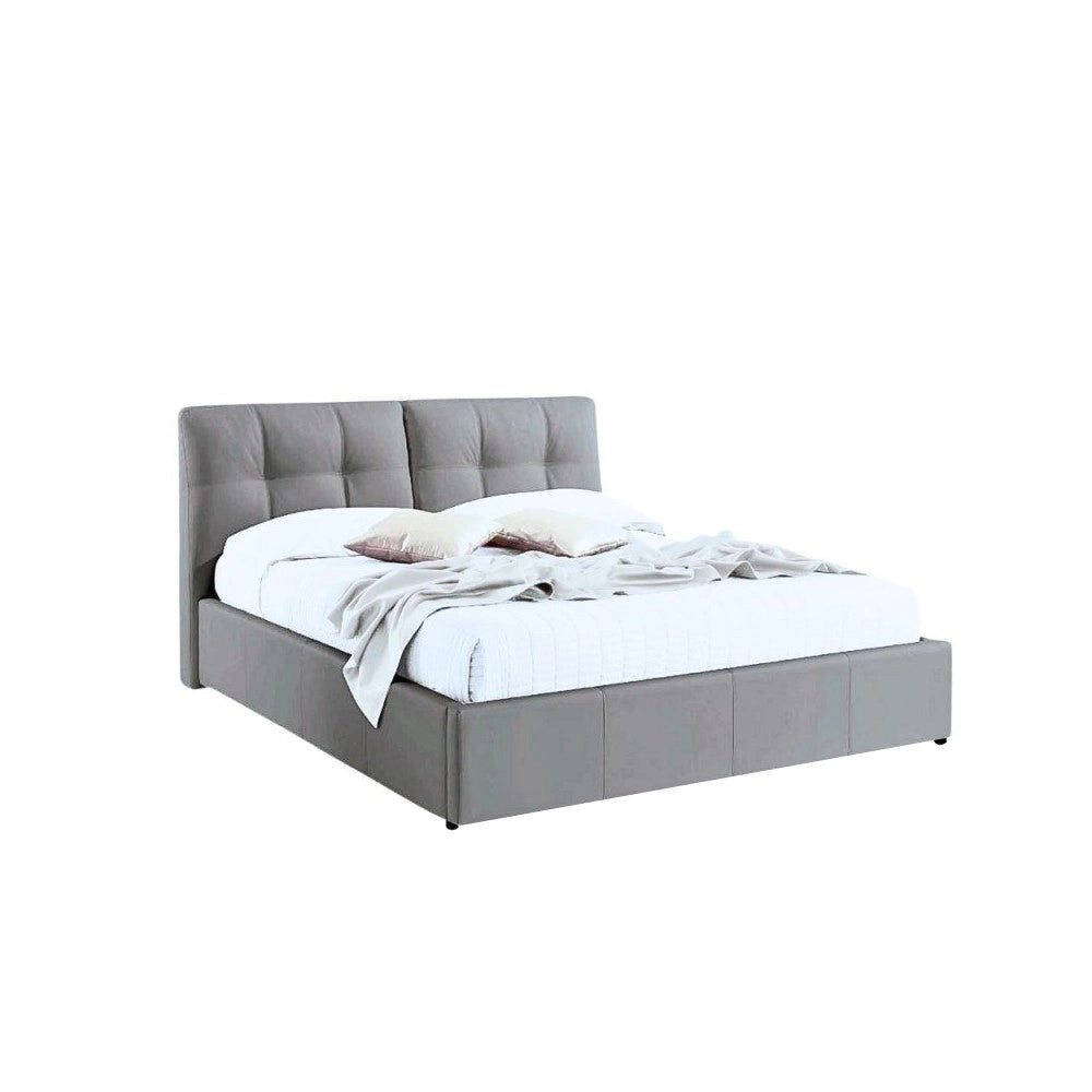 Letto matrimoniale con contenitore Melia tessuto grigio
