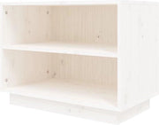 Cassettiere in legno di abete massello bianco da 60x34x45 cm per deposito in ingresso - cassettiera per scarpe con supporto antiscivolo.