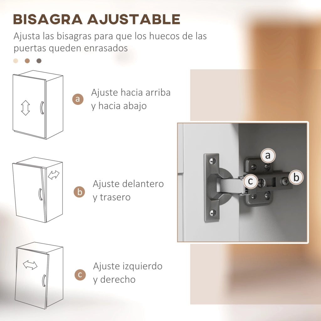 Mobile da cucina con 3 ante e ripiani ¨C zephmum ¨C bianco 80x35x97