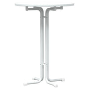 Tavolo da Bar Bianco ?80x110 cm Legno Multistrato e Acciaio