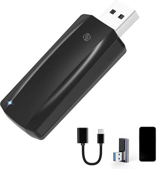 Dongolo CarPlay - Carlinkkit - Per Android - Supporta CarPlay e Android Auto - Wi-Fi - Bluetooth - Adatto per Tutti i Modelli di Auto