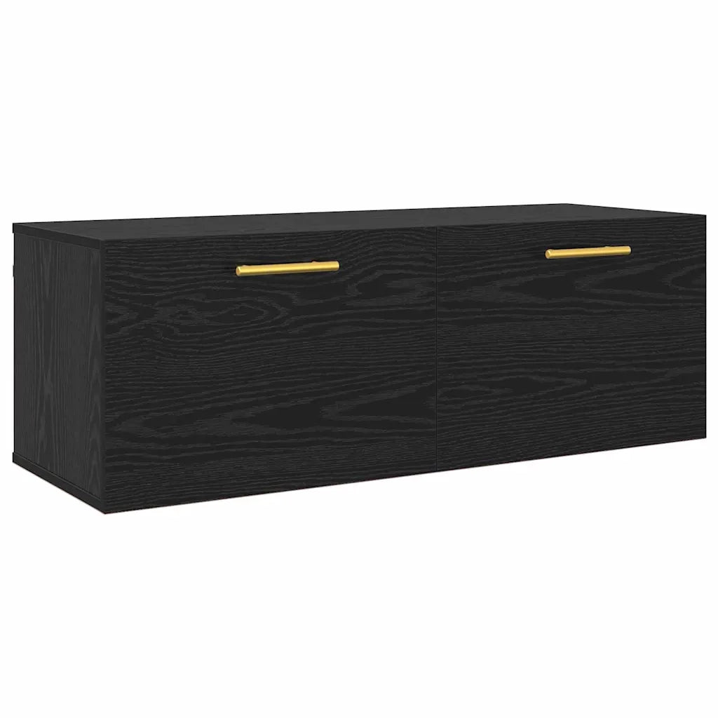 Armadietto a Muro | Mobile a Parete Rovere nero 100 x 36.5 x 35 cm