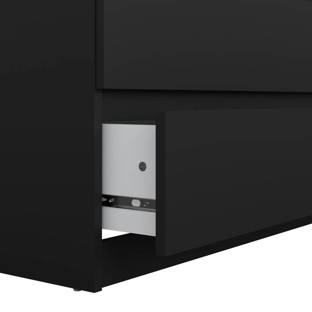 Cassettiera Ansel, Settimino multiuso, Comò camera da letto, Mobile con cassetti, 77x50 h111 cm, Nero