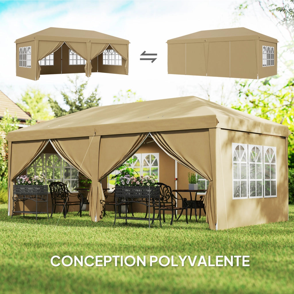 Tonnelle da giardino pieghevole ¨C zephmum ¨C 6x3x2.7m kaki