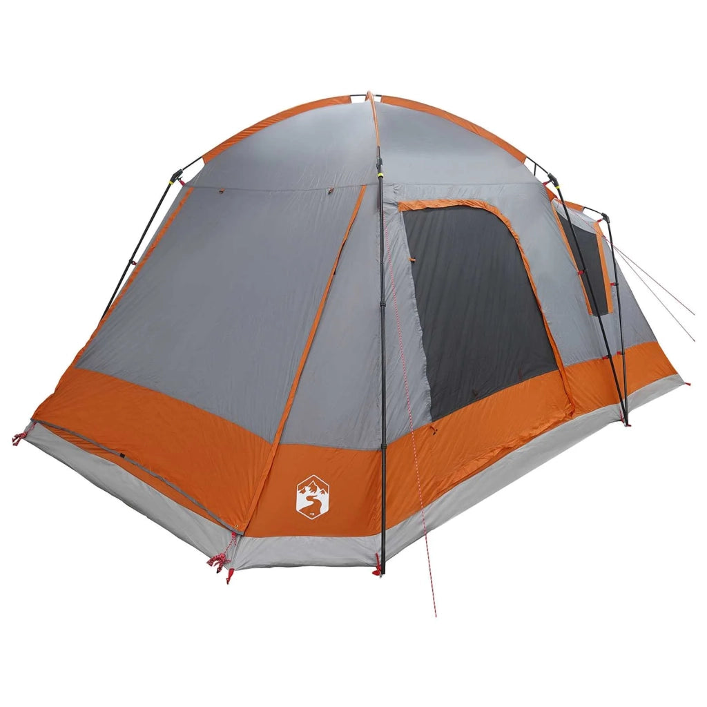 Tenda Capanna Grigio e arancione 8 persone Poliestere e Acciaio 42028577