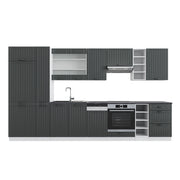 Cucina componibile Fame-Line Antracite rustico/Bianco 355 cm, PL Antracite Vicco