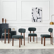Set 4 Sedie da Pranzo Imbottite ¨C MINIMAL ¨C Tessuto Lino, Schienale Curvo, Stile Moderno