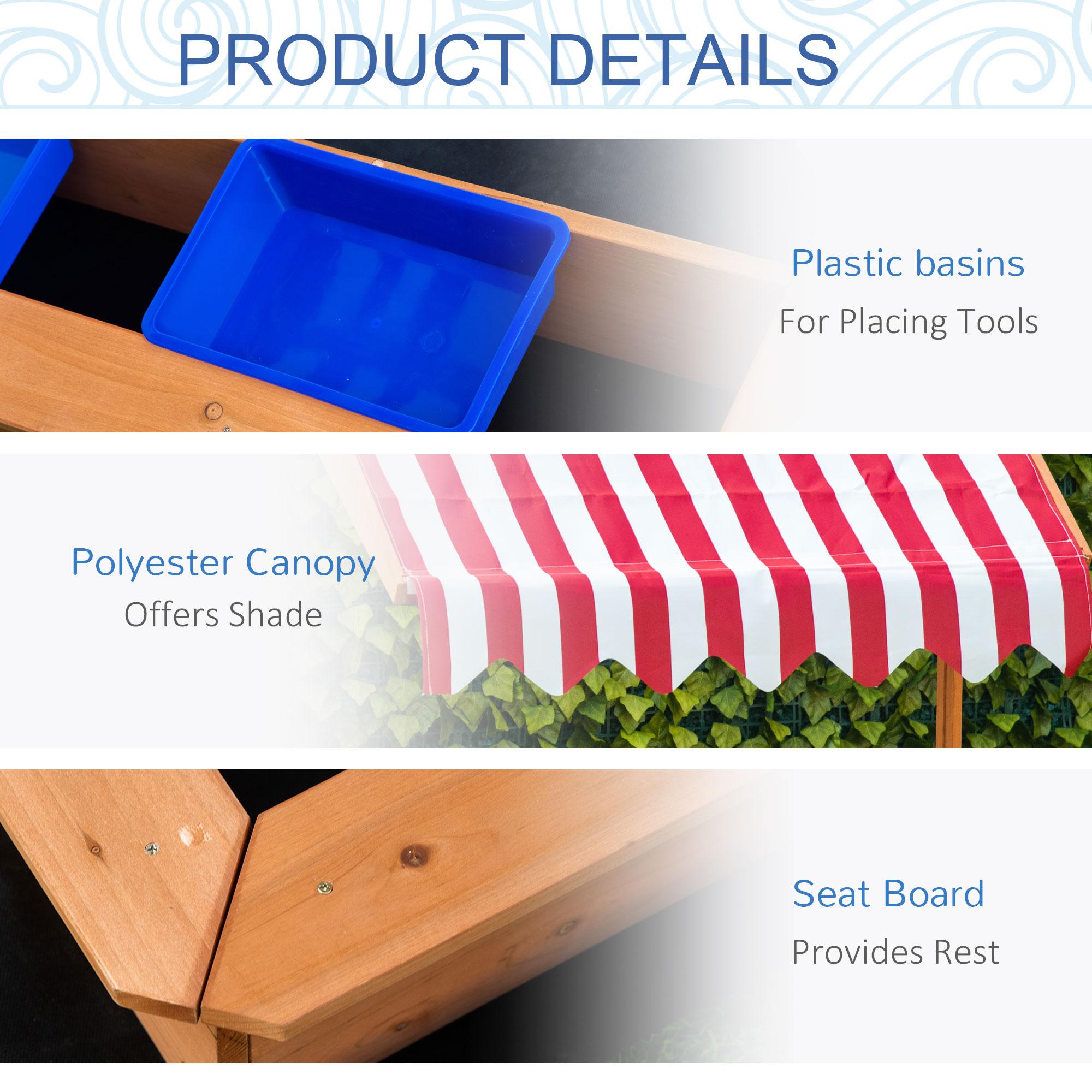 Sabbiera da Esterno con Tettuccio 107,5x107,5x110 cm in Legno Giallo