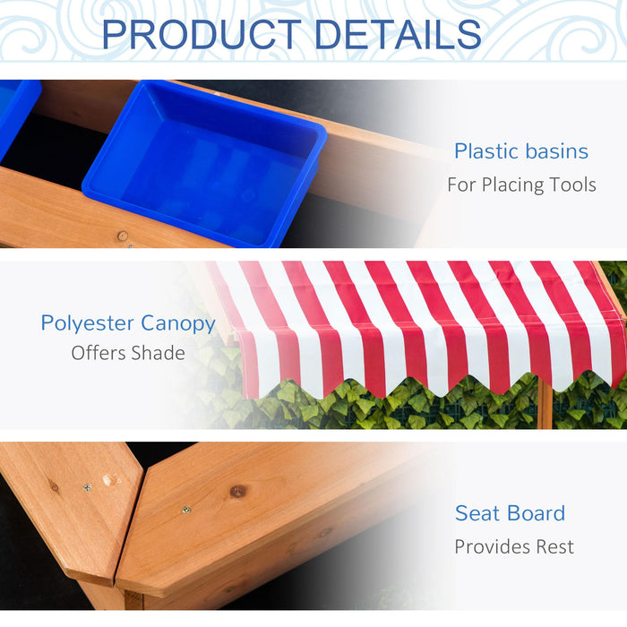 Sabbiera da Esterno con Tettuccio 107,5x107,5x110 cm in Legno Giallo