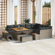 Set Divano da Giardino 12 pcs Grigio polyrattan