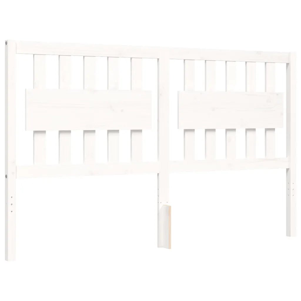 Giroletto senza Materasso-Struttura Letto Bianco 160x200 cm Legno Massello Pino 252731