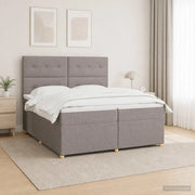 Letto box spring con materasso Tortora 200 x 200 cm Tessuto 3455431