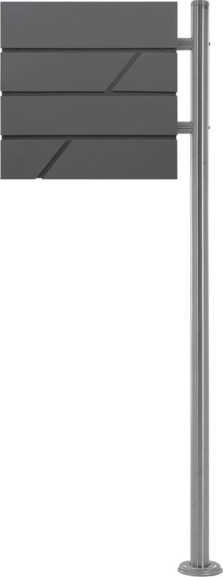 Postino a piedi con cassetta per giornali 37x37x11 cm antracite inclusa base H:120 cm
