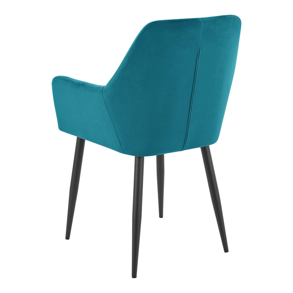 Set da 2 Poltrone Hollola Sedie per Sala Pranzo Effetto Velluto Turchese [en.casa]