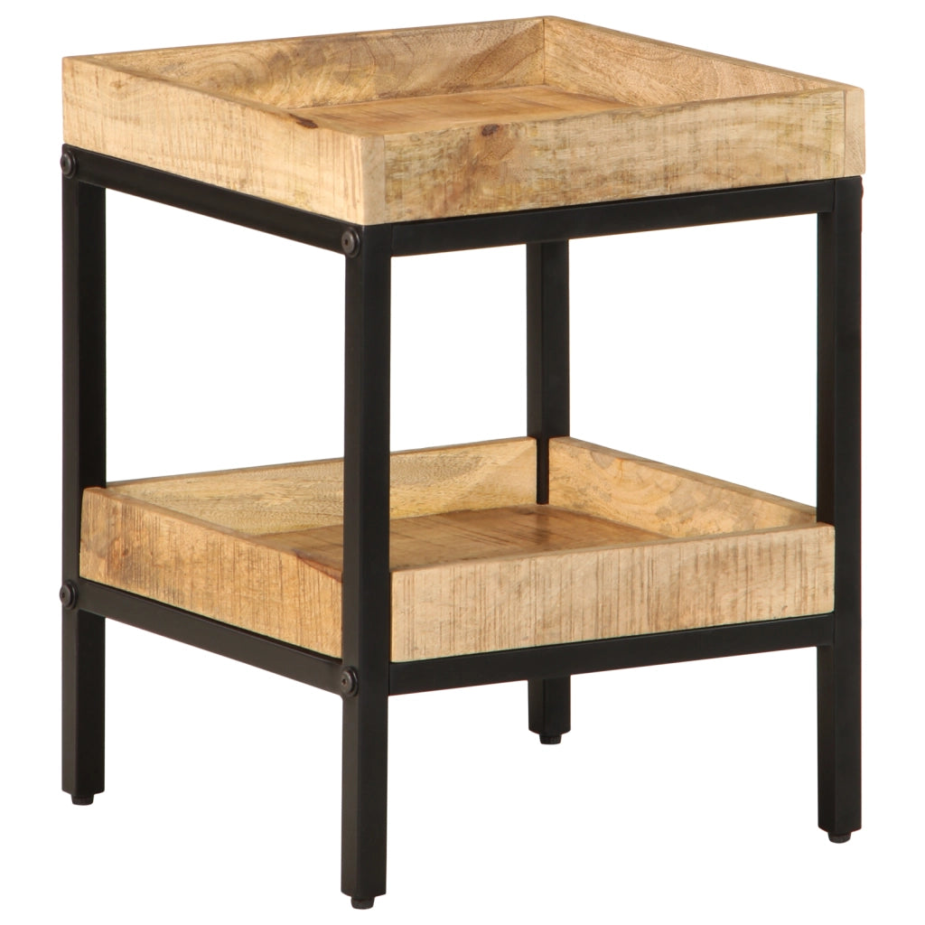 Tavolino 35x35x45 cm Legno Massello di Mango Ruvido