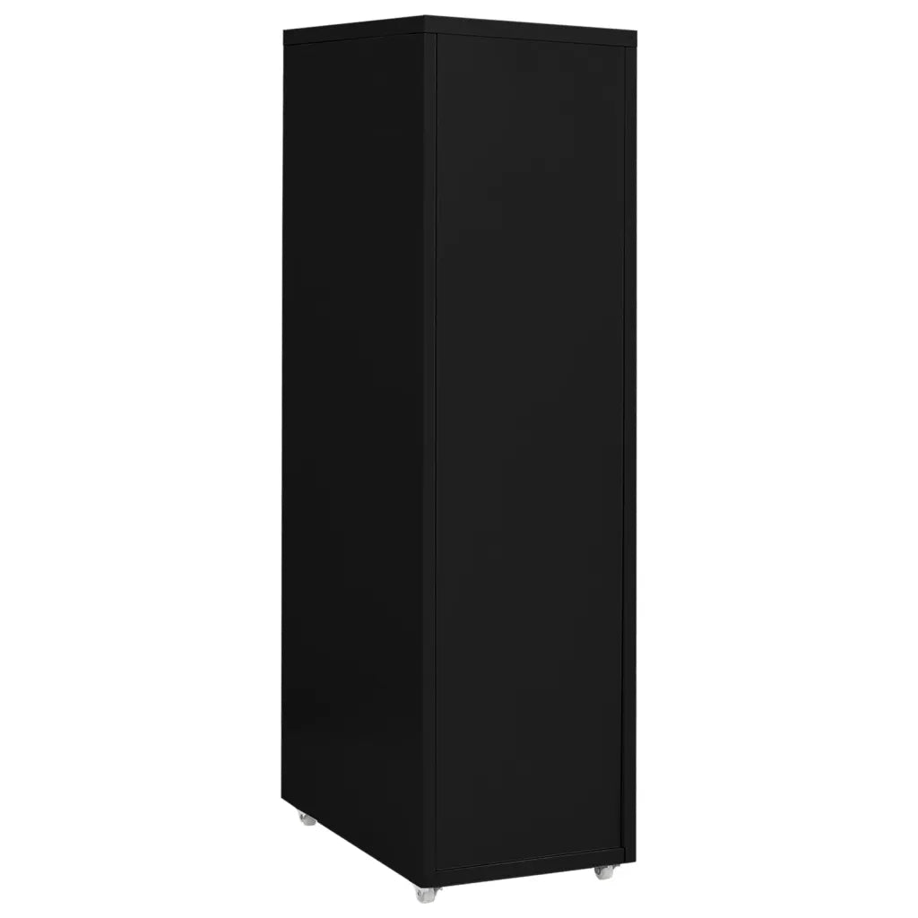 Schedario Mobile Nero 28x41x109 cm in Metallo 335922