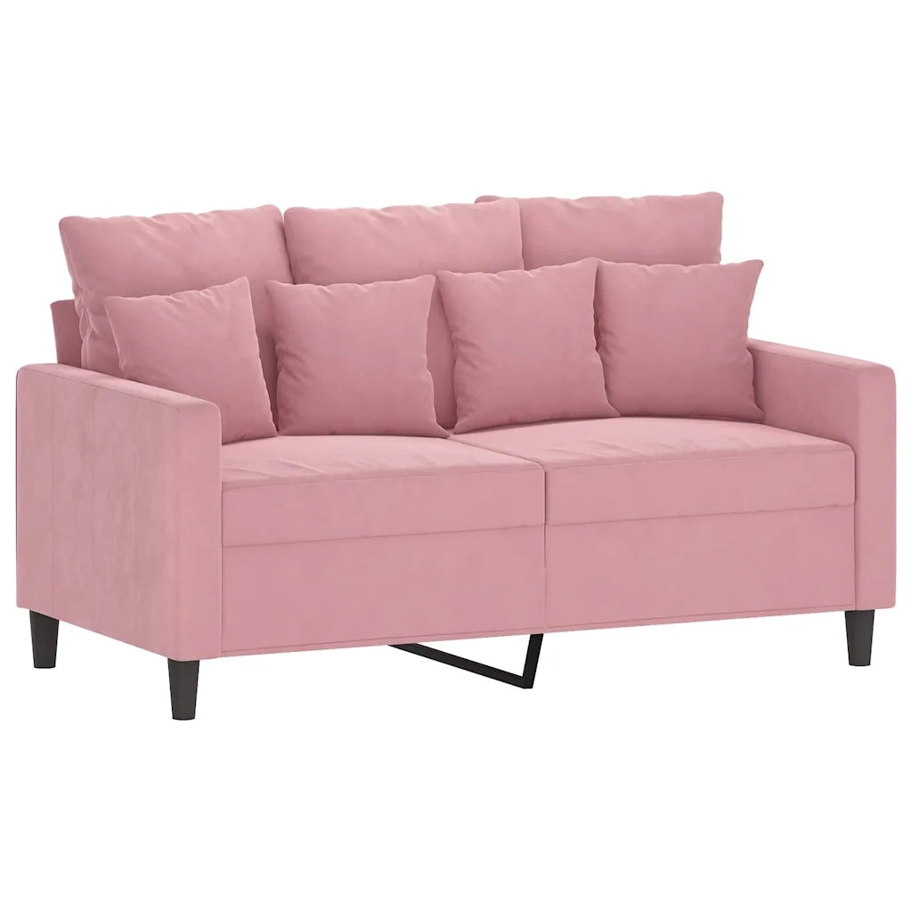 vidaXL Divano a 2 Posti Rosa 120 cm in Velluto