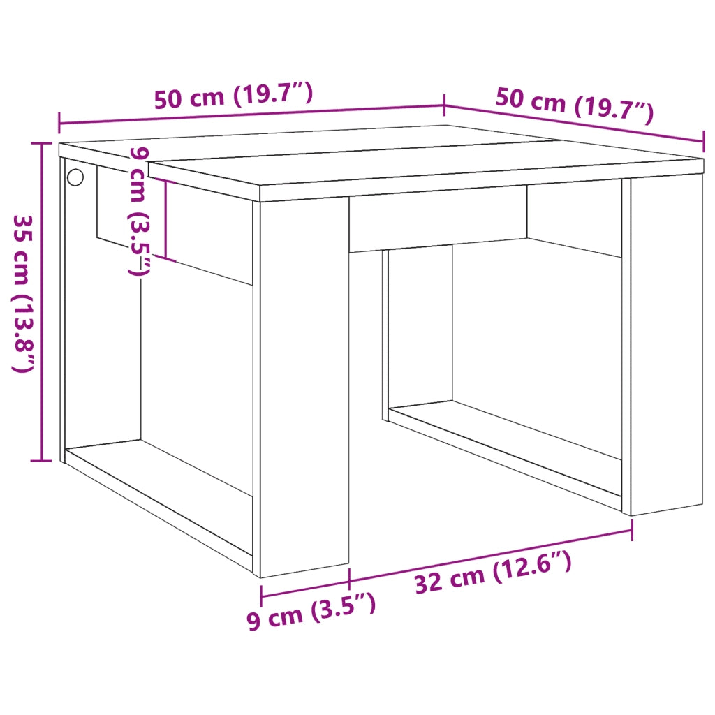vidaXL Tavolino Legno Antico 50x50x35 cm in Truciolato