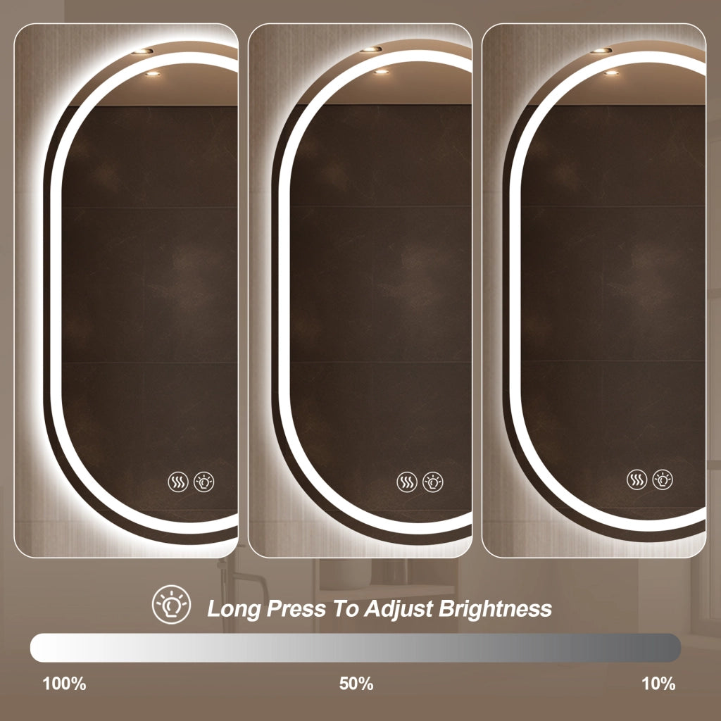 SPECCHIO BAGNO LED 60x90 cm Argento Anticondensa Touch