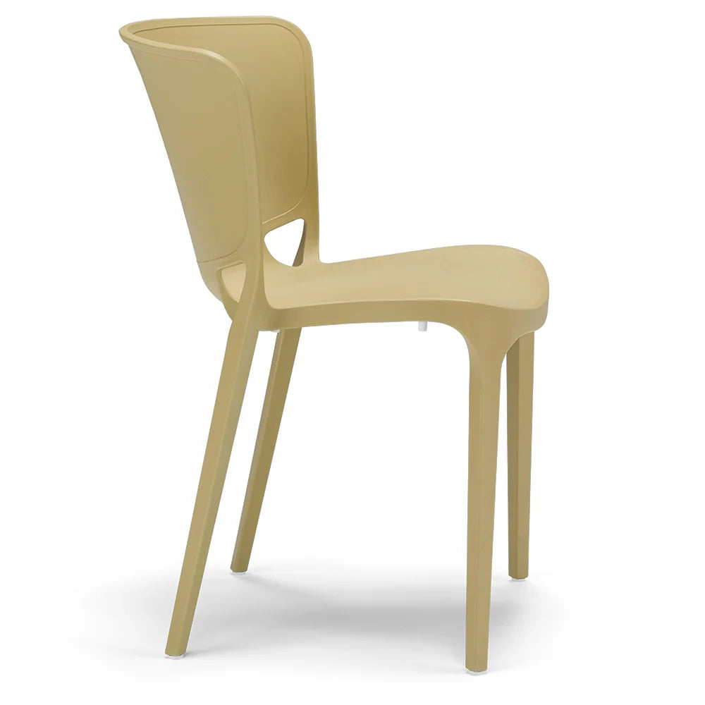 Set 4 sedie in polipropilene JUMBO, 100% MADE IN ITALY, impilabile, resistente ai raggi UV, design moderno, ideale per sala da pranzo, cucina, sala d’attesa, bar, ristoranti o giardino, colore Senape