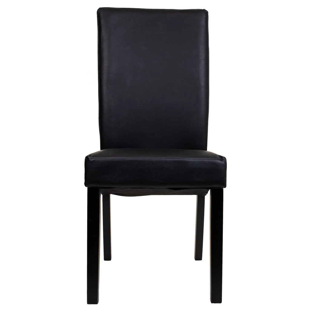 Sedia in legno imbottita nera 49x48x42/102h