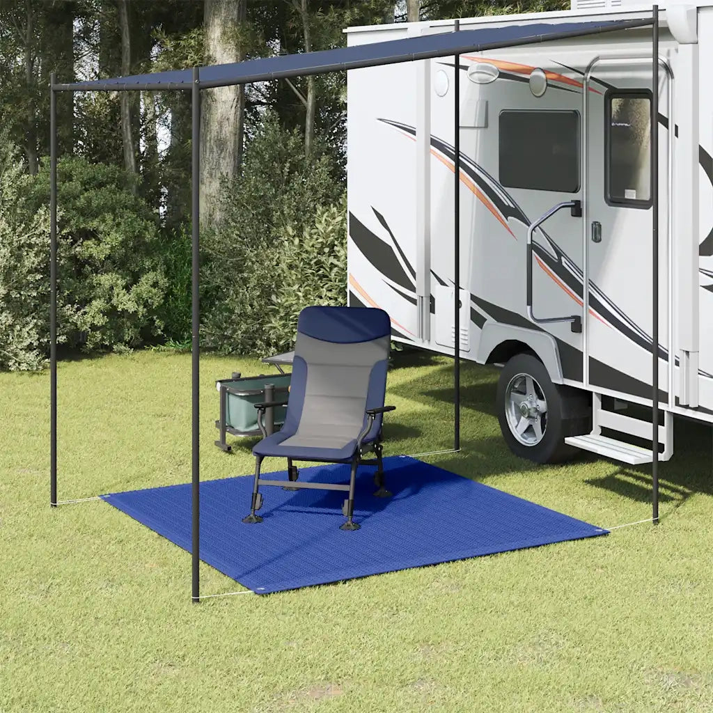 Tappeto da Tenda 200x200 cm Blu in HDPE 310716