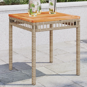 Tavolo Giardino Beige Misto 38x38x42 cm Polyrattan Legno Acacia 365865