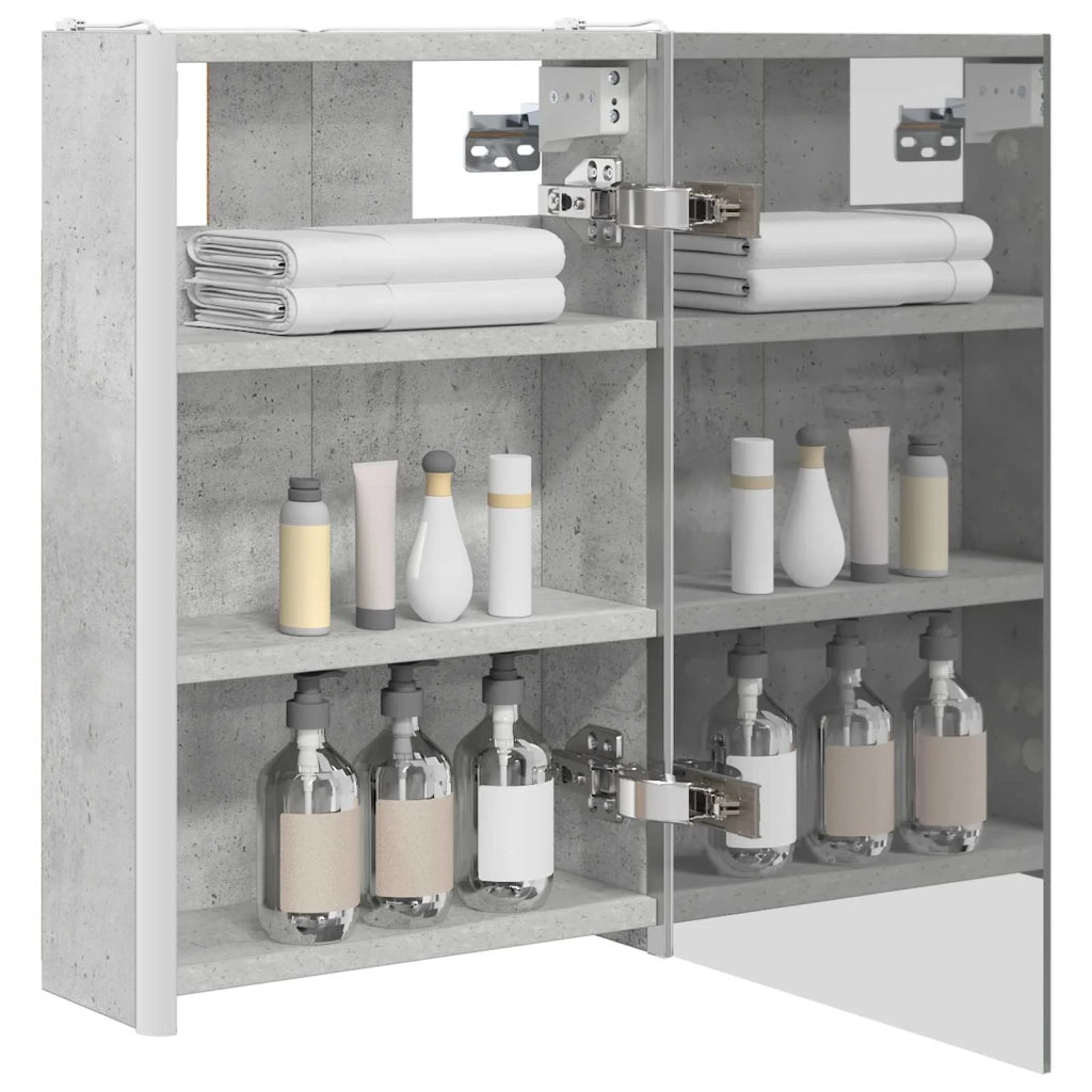 Mobiletto per specchio da bagno Grigio cemento