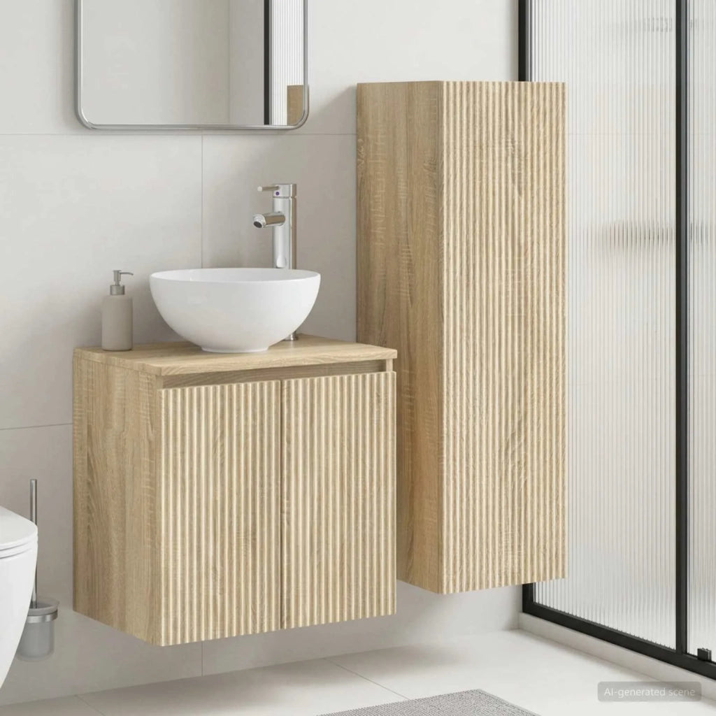 Set di mobili per il bagno 2 pz Rovere Sonoma 3406115