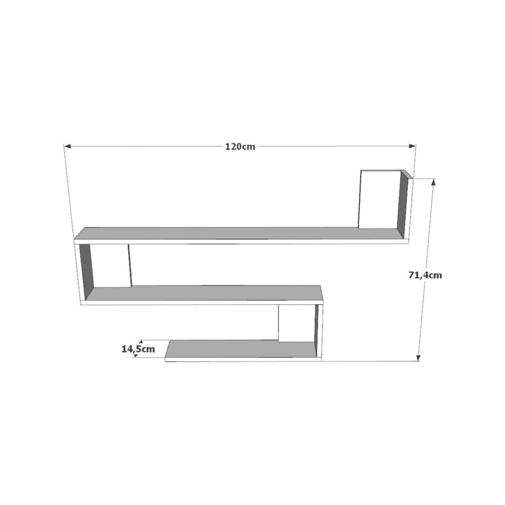 Mensola Fulvia, Scaffale, Ripiano a muro, Scaffalatura multiuso, 120x15h71 cm, Quercia