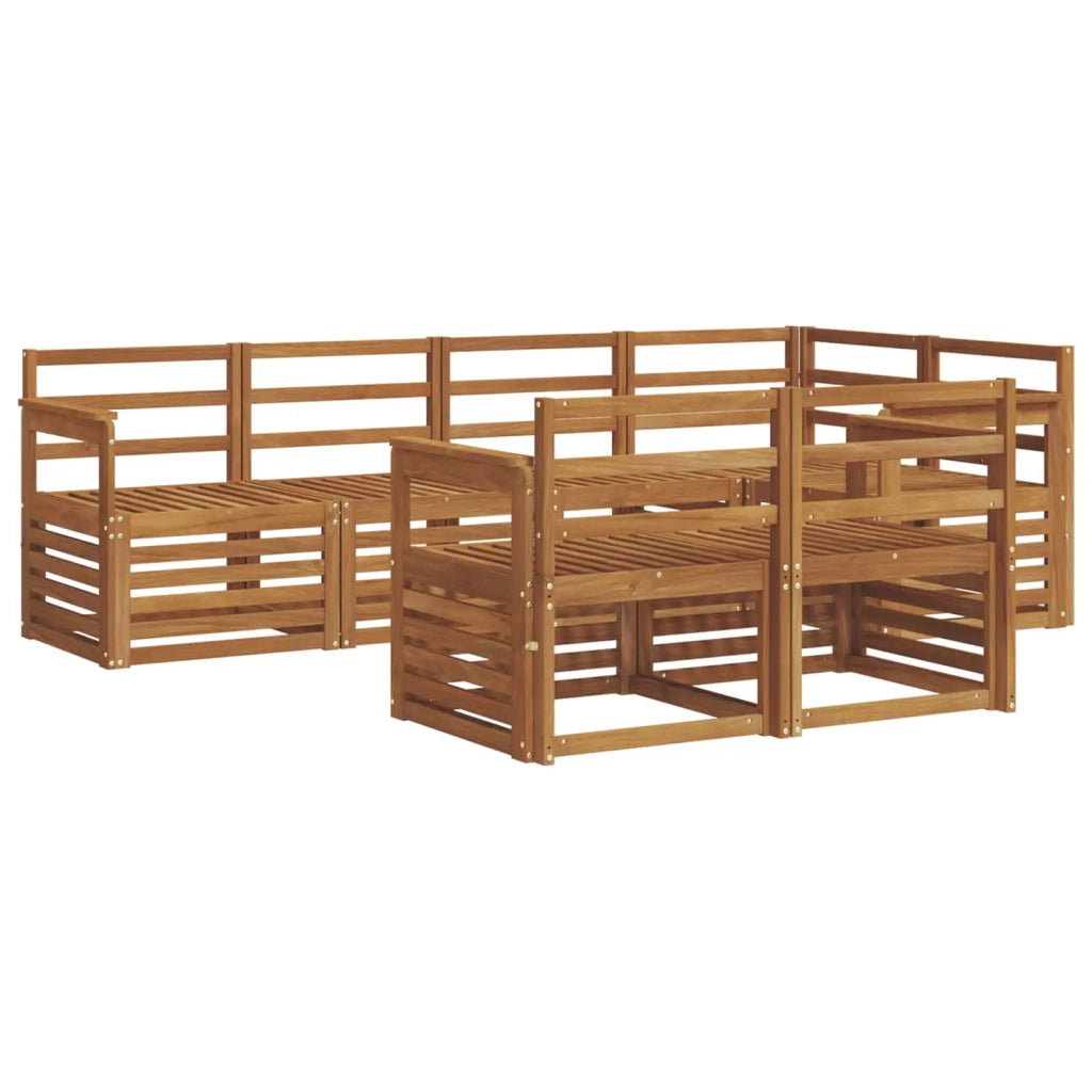 Set divani 7 pcs Naturale Legno di Acacia Massello 3374954