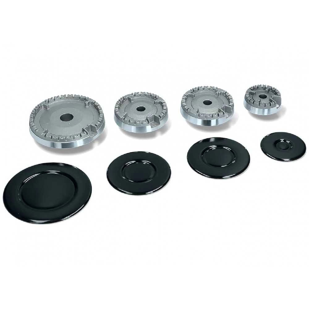 KIT PIATTELLI E BRUCIATORI 8PZ PIANO COTTURA ARISTON FRANKE INDESIT SABAF - Ariston Indesit