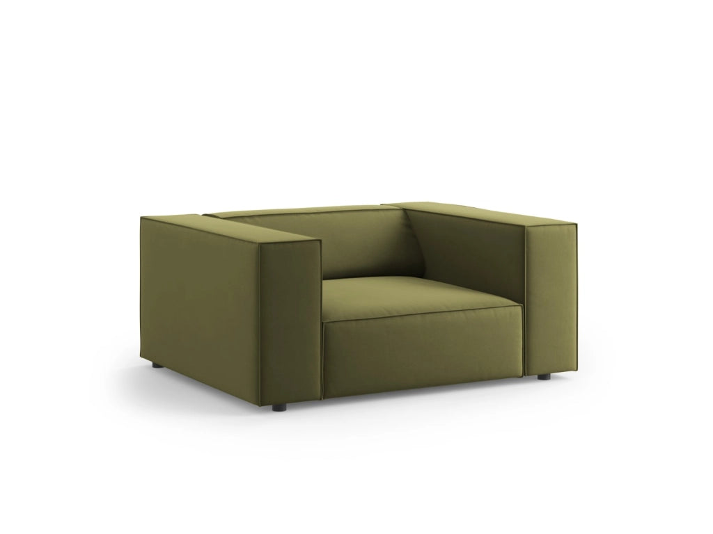 Cosmopolitan Design - Poltrona "Arendal" in velluto verde chiaro 