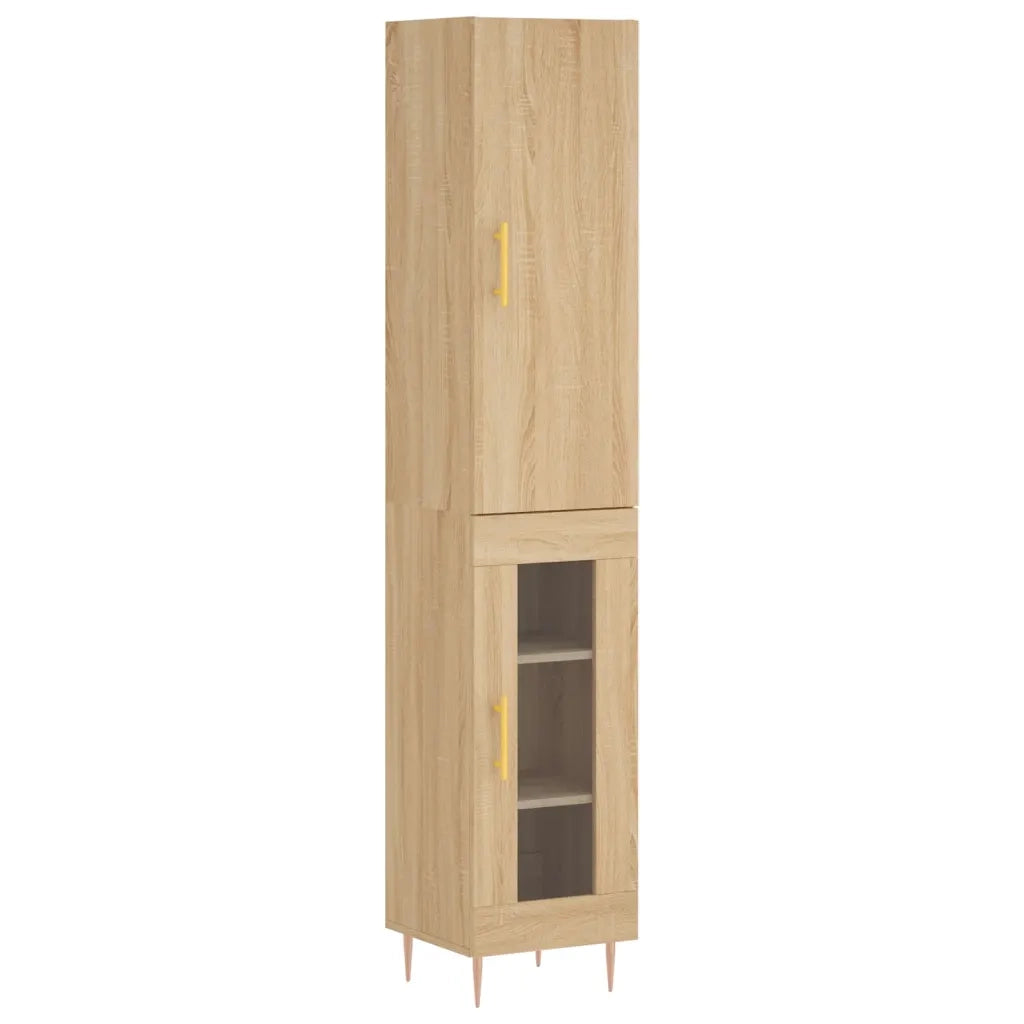 Credenza-Buffet-Armadio da cucina Rovere Sonoma 34,5x34x180 cm in Legno Multistrato 985192