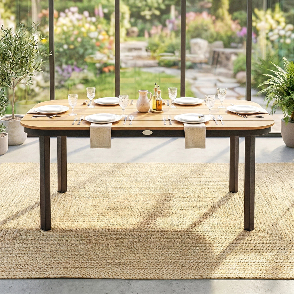 Tavolo da Giardino 6 Posti ¨C zephmum ¨C Naturale WPC 155x88x72