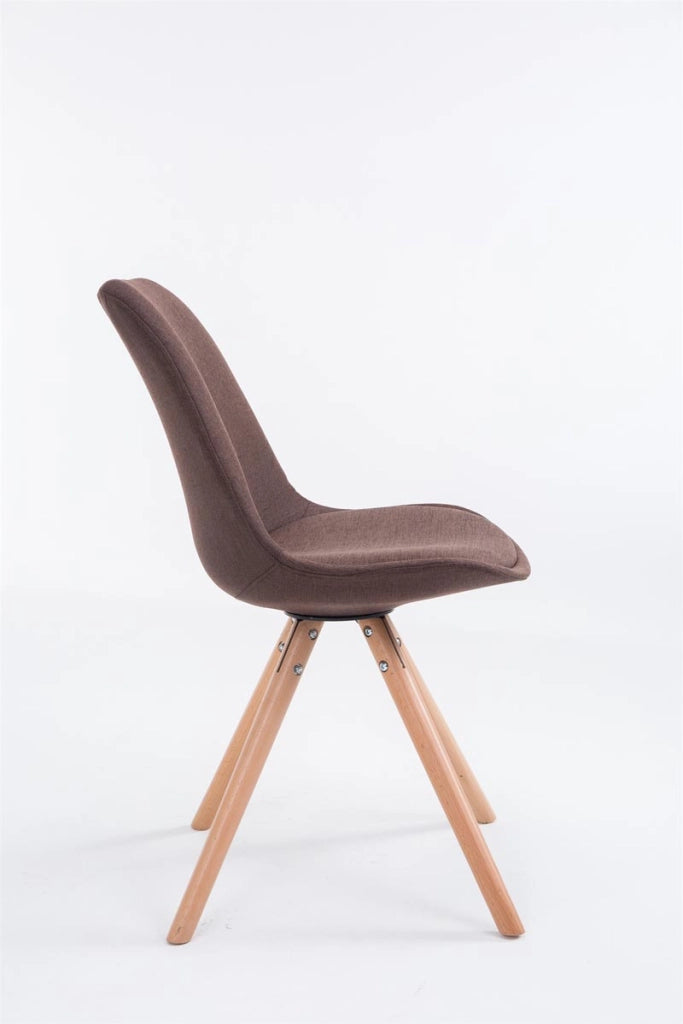 Sedia Toulouse in stoffa gambe tonde marrone,natura