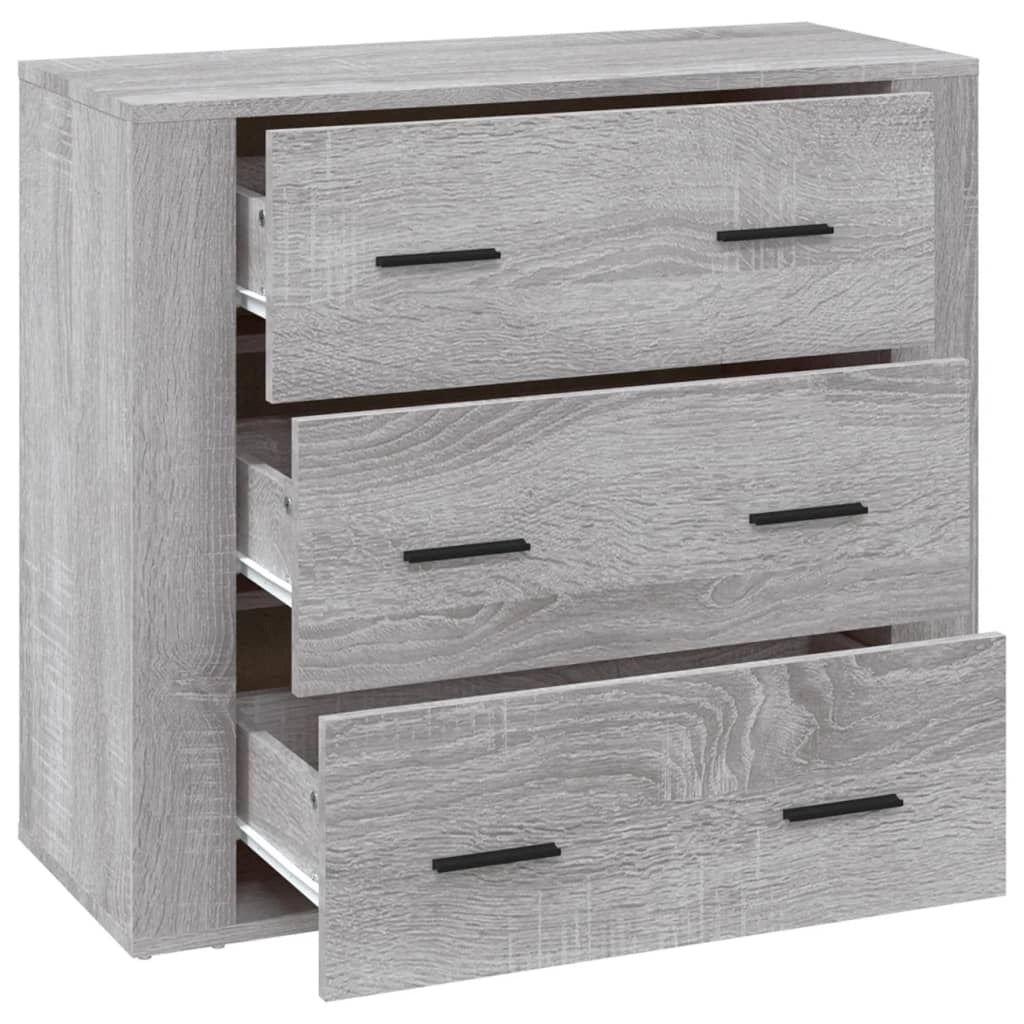 Buffet credenza cassettiera armadio mobile contenitore organizer cucina soggiorno Sonoma 80 x 33 x 70 cm legno ingegnerizzato grigio 02_0036534