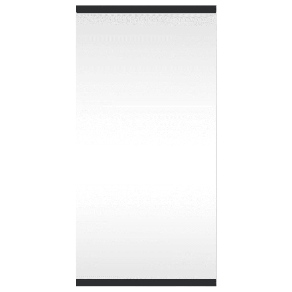 Armadietto Angolare con Specchio da Bagno-Mobile bagno con specchio Nero 30x24x60 cm