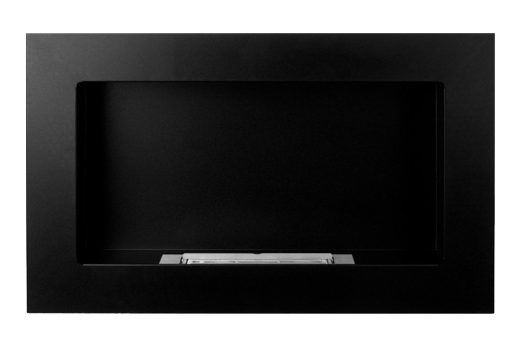 Camino a Bioetanolo da Parete 65x12x40 cm in Acciaio Inox Nero